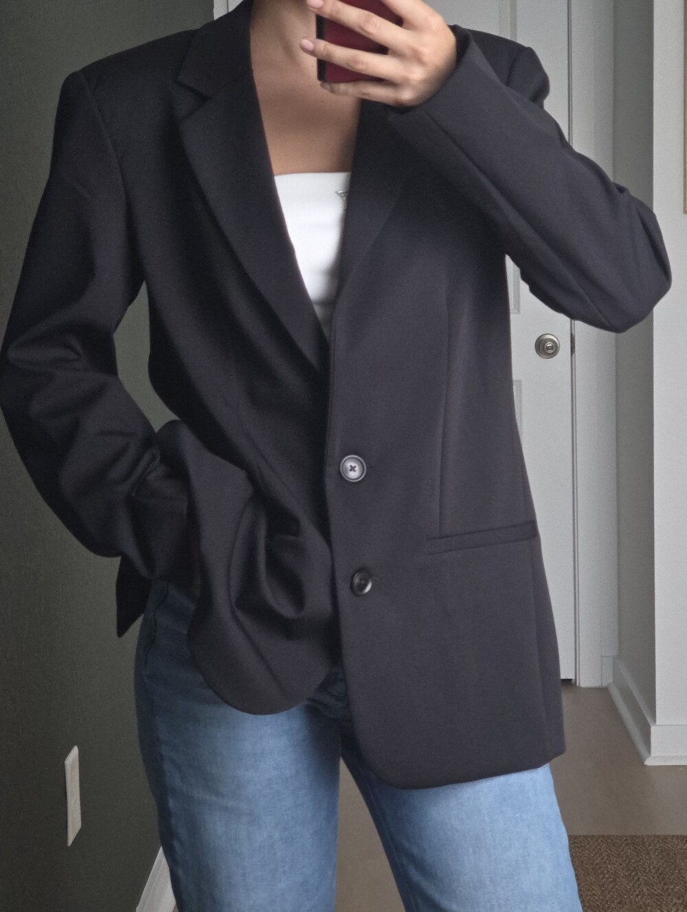 Herve Leger Paris Blazer, Small, Oversized, Black, Shoulder Caps, Casual
